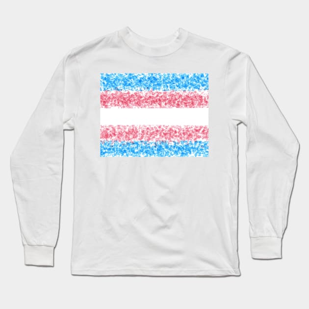 Trans Flag Painted Design Long Sleeve T-Shirt by PurposelyDesigned